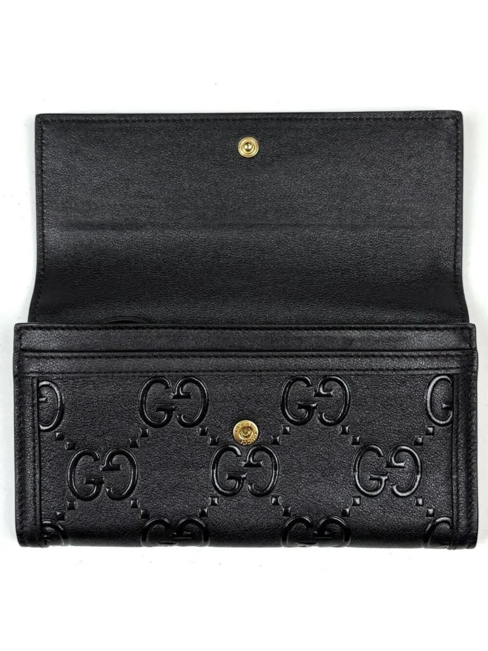 Gucci Wallet GG Embossed Bifold Leather Black